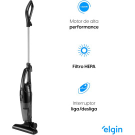 Aspirador de Pó Vertical Perfect Clean 2 em 1 Elgin Preto Desmontável 110V