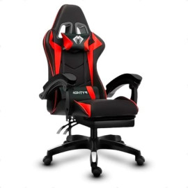 Cadeira Gamer Python Fly em tecido, respirável e ecológica, ângulo ajustável (Verde/Vermelho)