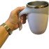 Caneca Mixer Agitação Automática Magnética Com Tampa Alimentação 2 Pilhas AAA 380ml Branca e Cinza Inox Elegante Premium Luxo