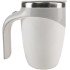 Caneca Mixer Agitação Automática Magnética Com Tampa Alimentação 2 Pilhas AAA 380ml Branca e Cinza Inox Elegante Premium Luxo