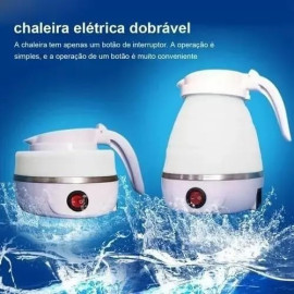 Chaleira Jarra Elétrica De Silicone Dobrável Retrátil Portátil Esquenta Água Leite Bebida Chá Mamadeira 600ml (110V ou 220V)