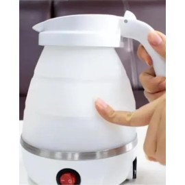 Chaleira Jarra Elétrica De Silicone Dobrável Retrátil Portátil Esquenta Água Leite Bebida Chá Mamadeira 600ml (110V ou 220V)