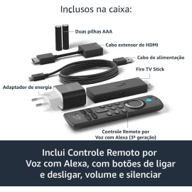 Fire TV Stick Lite | Streaming em Full HD com Alexa | Com Controle Remoto por Voz com Alexa (inclui comandos de TV)