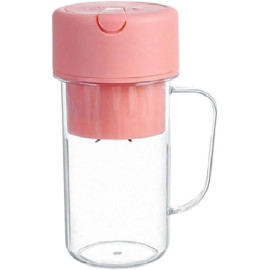 Mini Liquidificador Portátil 6 Lâminas c/Canudo 420ml (Verde/Rosa)