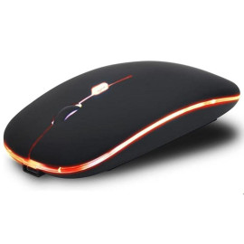 Mouse Sem Fio Recarregável Bluetooth Wireless USB LED RGB Silencioso Ambidestro, Bateria de Longa Duração, Sensibilidade Ajustável