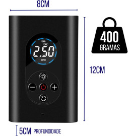 Calibrador Compressor Ar Pneu Digital Carro Bike Moto Sem Fio Bomba De Encher Inflável Colchão Boia Inflável 150 Psi Recarregavel Bivolt