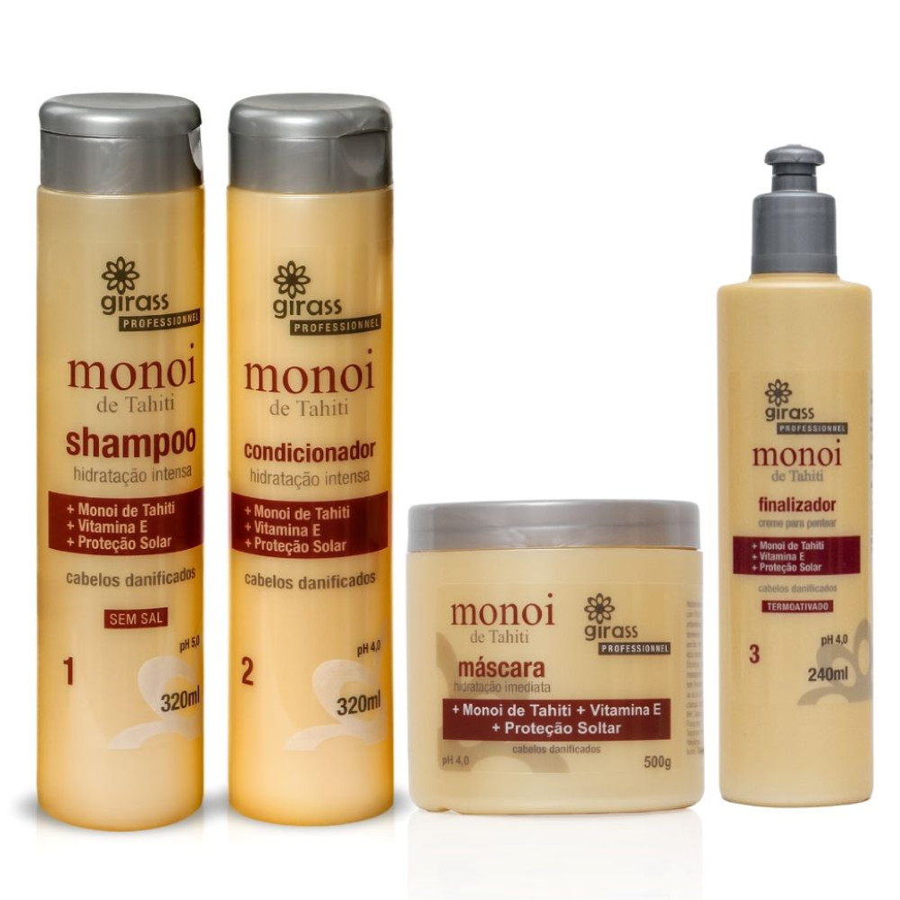 Kit Anti Envelhecimento Cabelo Monoi Girass - 4 Passos