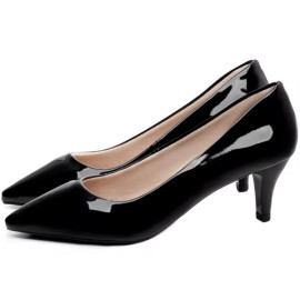 Sapato Scarpin Salto Fino Preto (Preto/Branco/Bege)