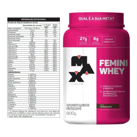 Suplemento Femini Whey Protein Max Titanium Pote de 900g